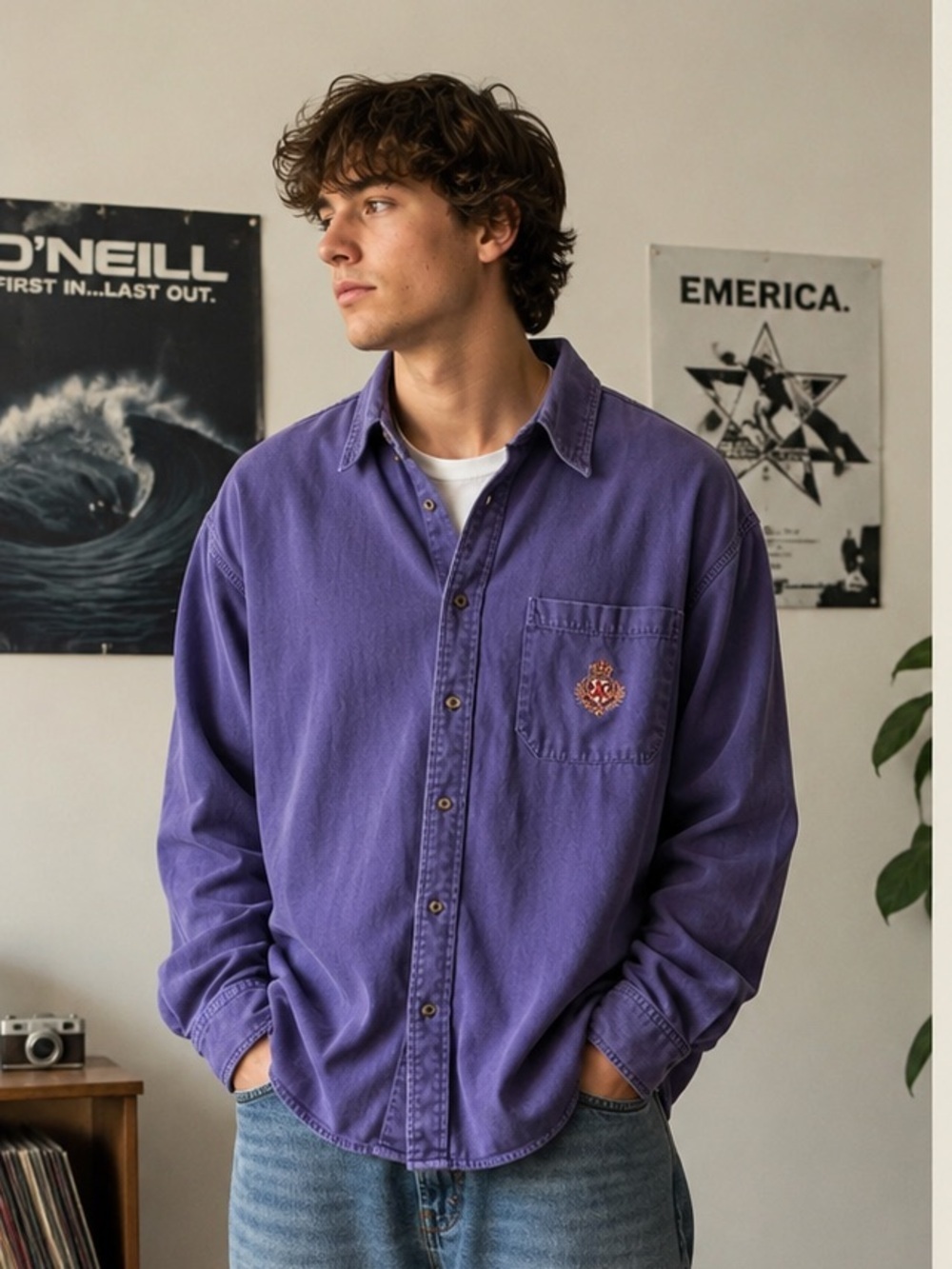 Vintage Aeropostale Button-Up Shirt XL 100% Cotton Y2K Grunge Skate Preppy Sz XL